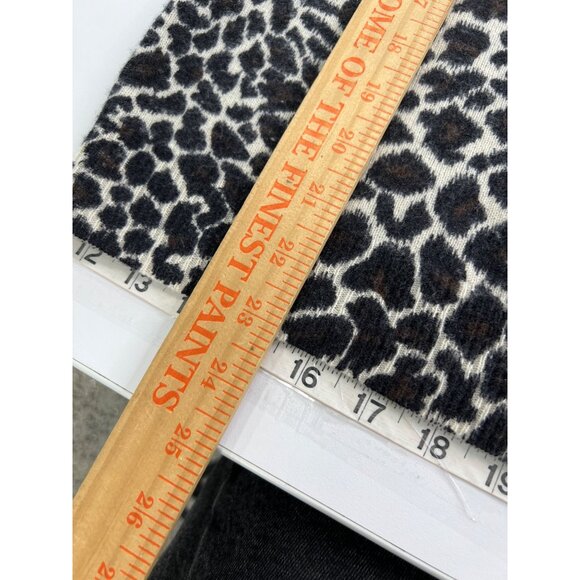 Peck & Peck Cashmere Leopard Cardigan Medium Black White Animal Print Button Up - Picture 7 of 9
